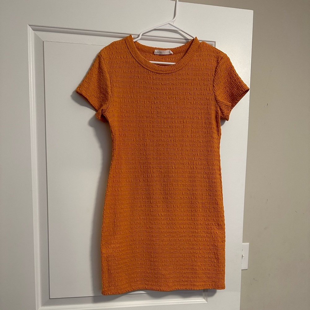 Elodie texture dress in orange